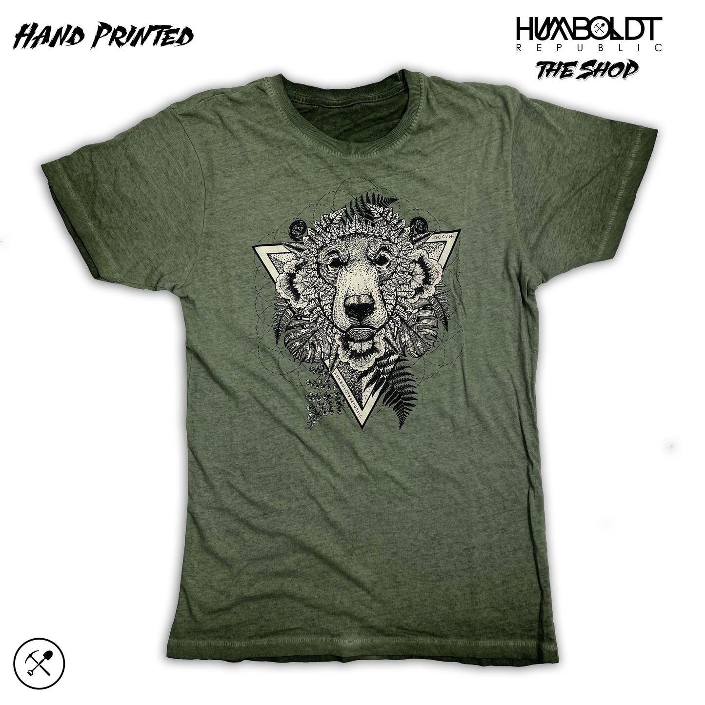 "Botanical Bear" Men's Oil Wash T-Shirt